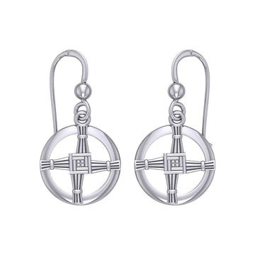 Saint Brigids Cross Silver Earrings TER1959 - Jewelry